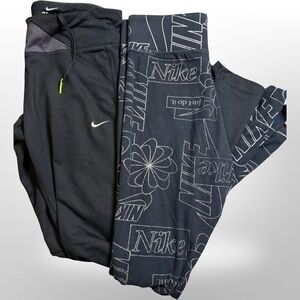 Nike women’s workout leggings bundle of 2 — running, yoga ,working out (small)